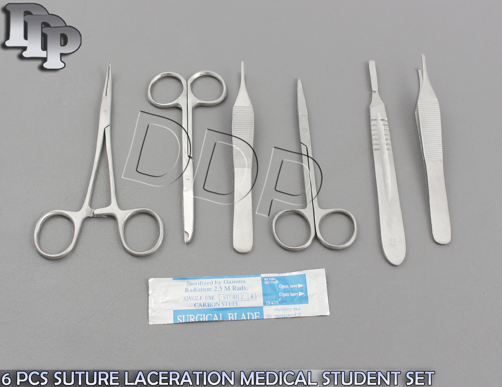 6 PCS SUTURE MEDICAL STUDENT SURGICAL INSTRUMENTS SET KIT+5 BLADE #21