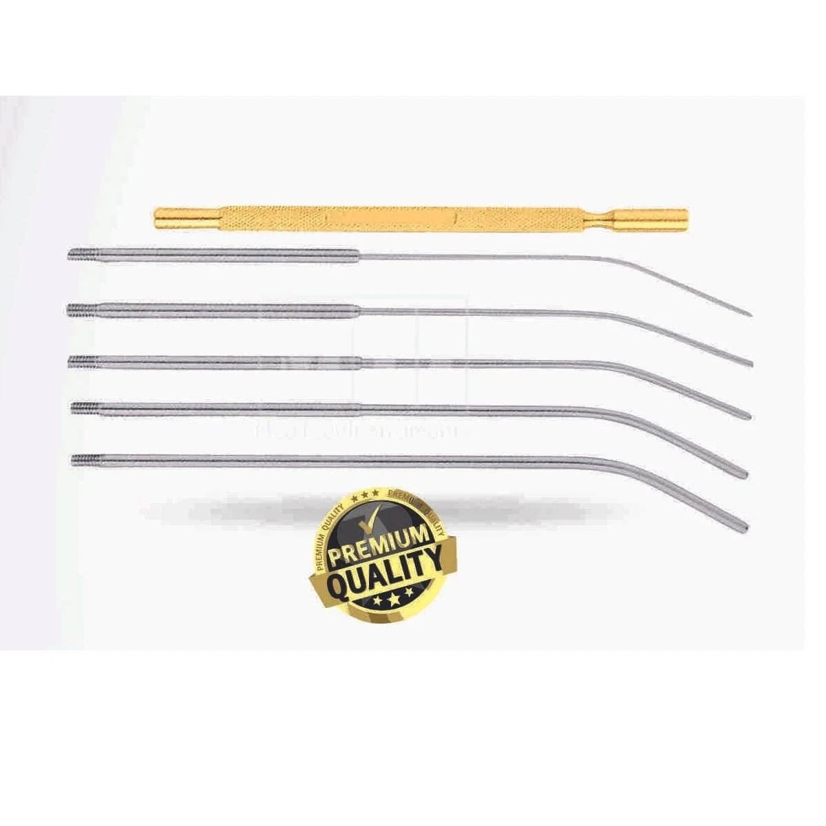 Mini Cervical Dilator Set (Set of 5 Pieces with Gold Handle) with Case