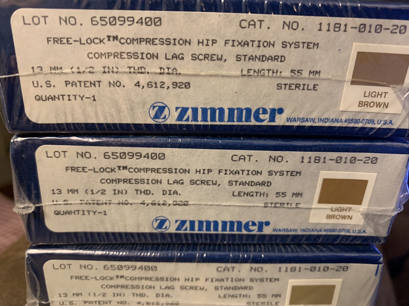 Zimmer Compression LAG Screw 13mm (1/2 in) Length 55mm