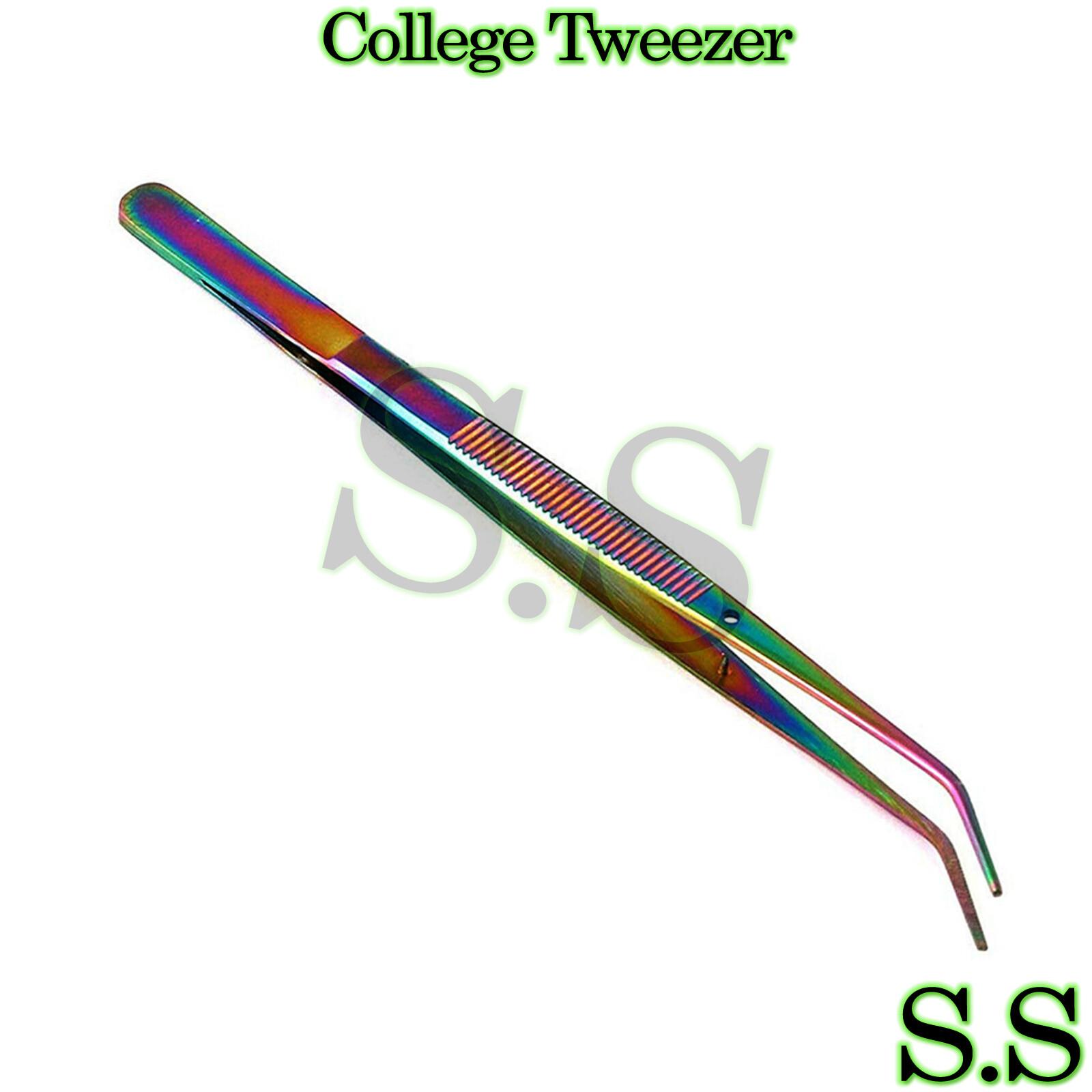 Multi Rainbow Color London College Tweezer Dental Surgical Instruments