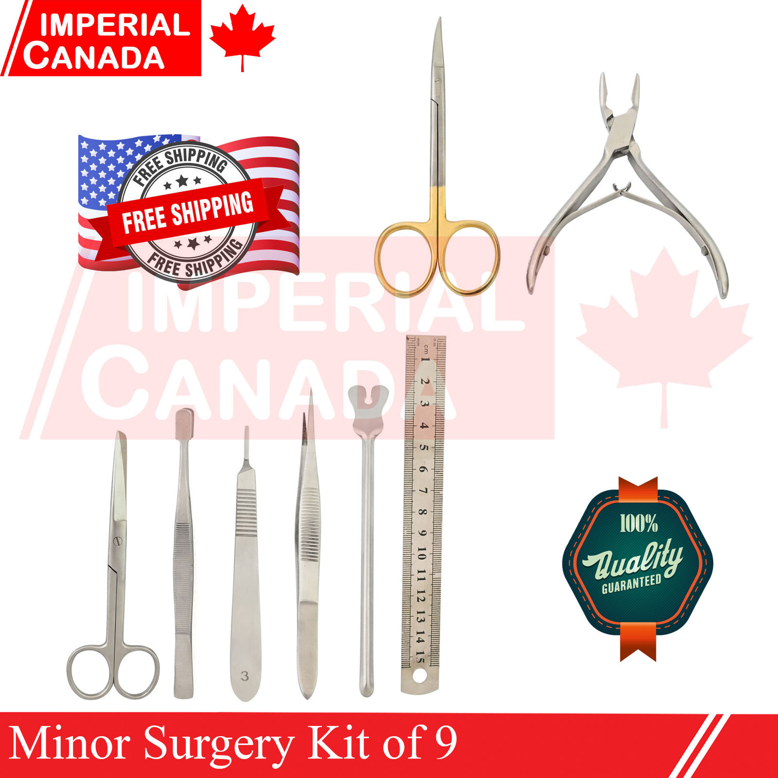 Minor Surgery Kit of 9 Surgical Instruments New Medical Instruments DS-2041