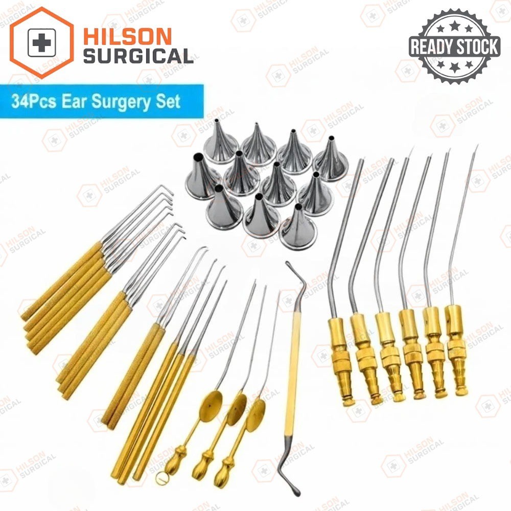 34-Piece Otology Surgical Instrument Set – ENT Ear Surgery Kit