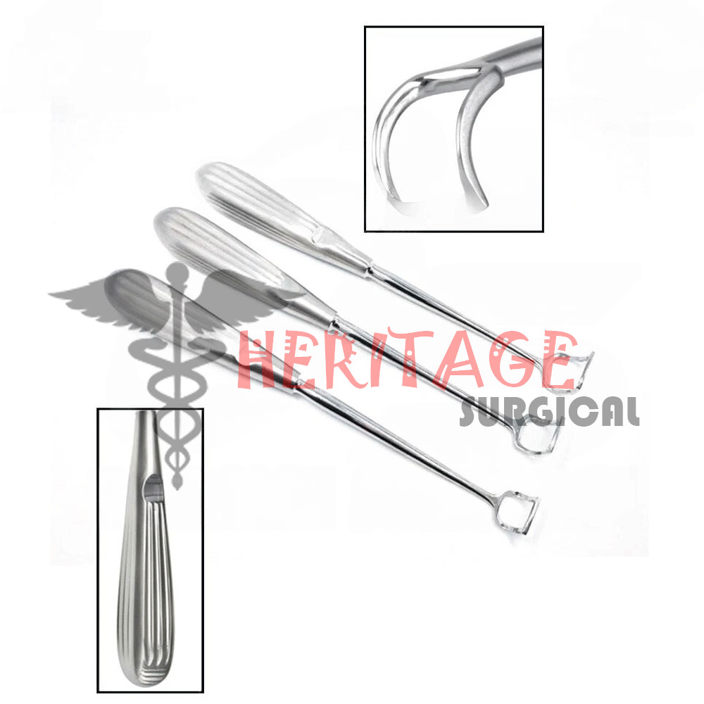 Barnhill Adenoid Curette # 1 # 2 # 3 8.5″ 3 PCs Set ENT Surgical Instruments
