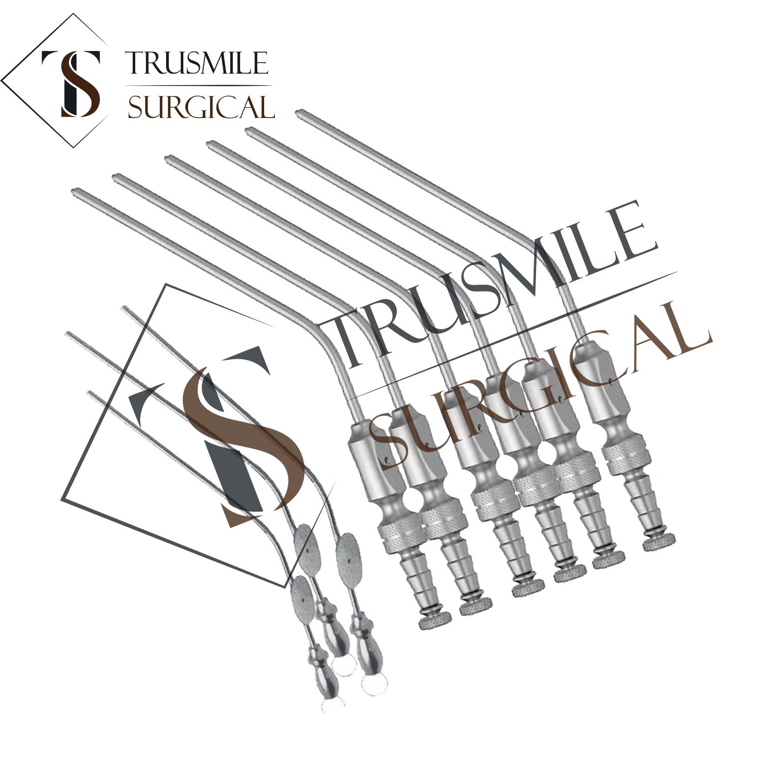 13 Pcs Surgical Suction Cannula Frazier Tip Poole Tube Yankauer Tube Baron tube