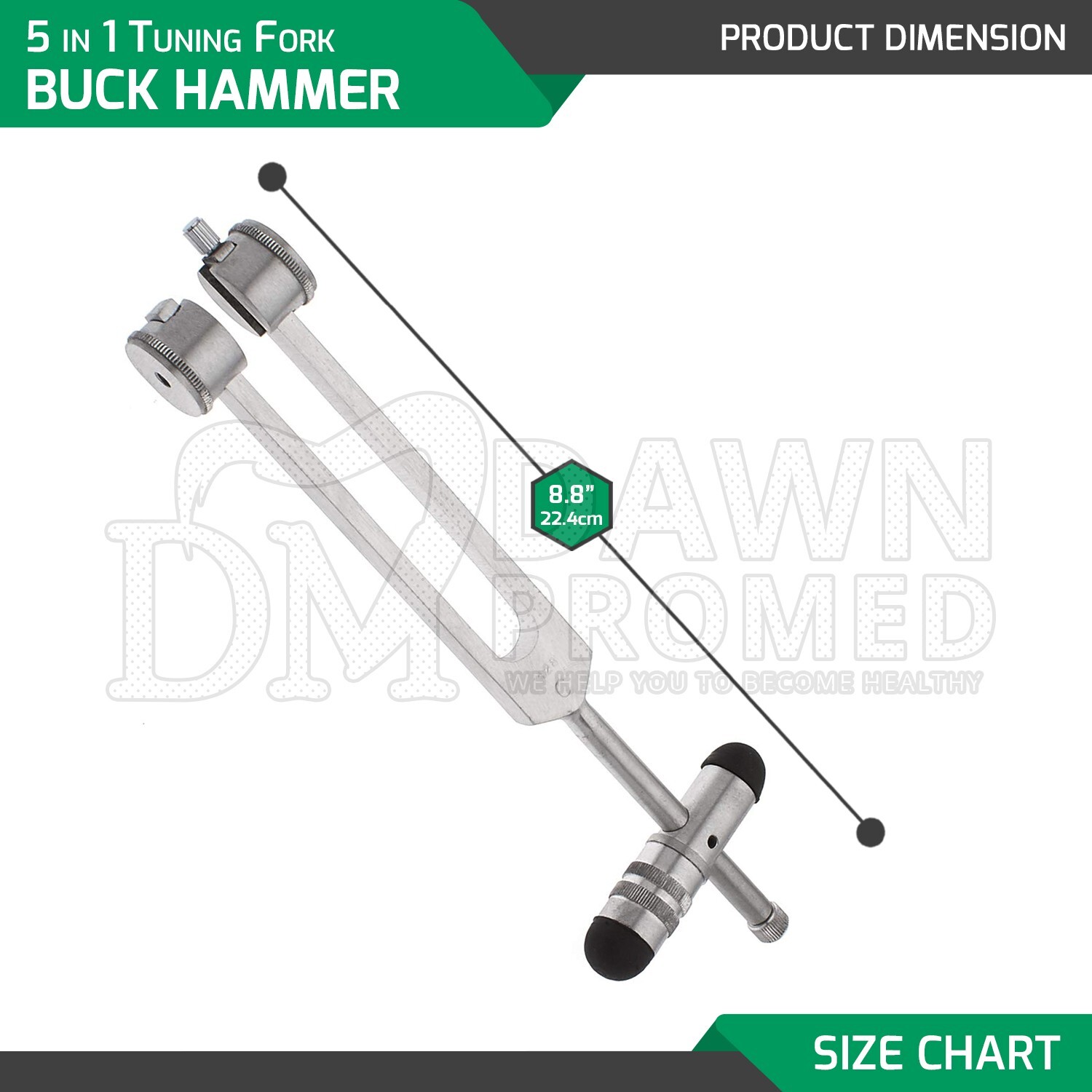 5 in 1 Combination Tuning Fork C256 Buck Hammer EMT EMS Diagnostic Tool German G