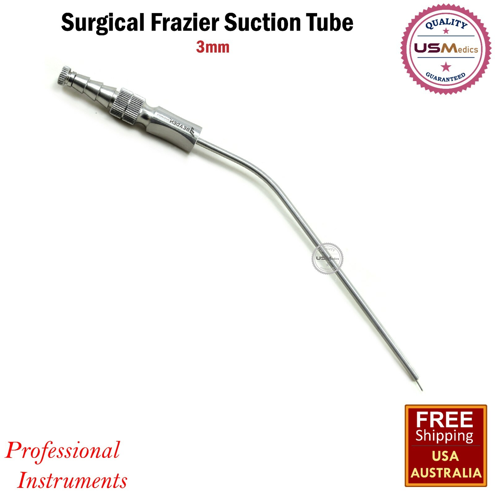 Dental Surgical Aspirator Frazier Suction Tube 3mm Diagnostic Instruments