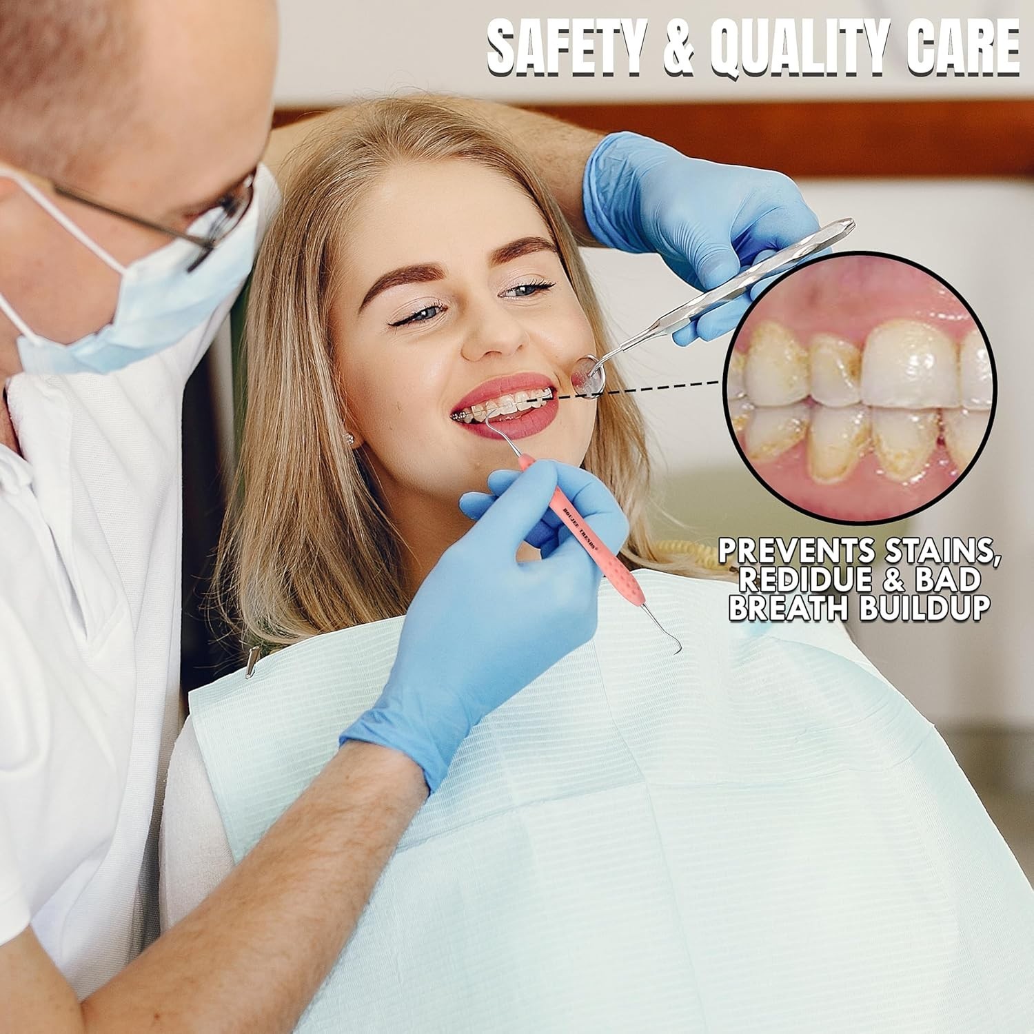Professional Dental Tools Tartar Scraper for Dentist, Personal Use and Pets Plaq