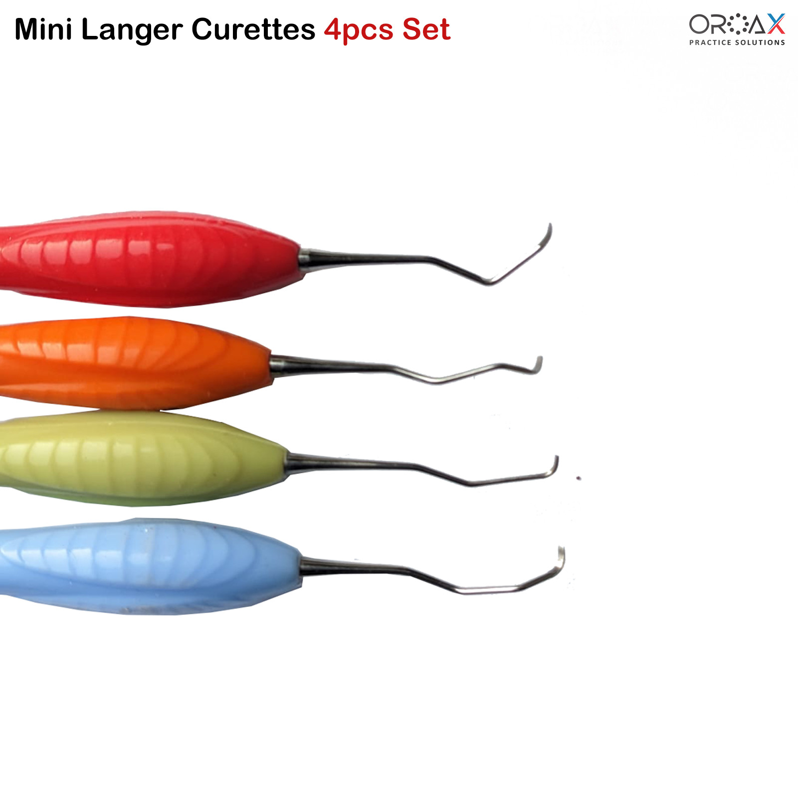 Mini Langer 4 piezas de raspador de curetas de alta precisión para periodontitis