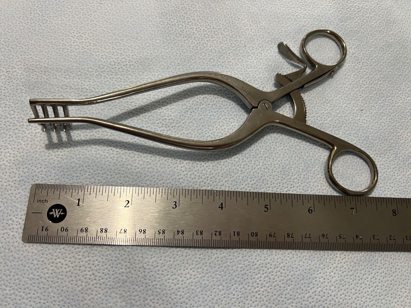 Zimmer 3045-02 Straight Weitlaner Retractor 3X4 Blunt Prongs 7-1/2″ Length