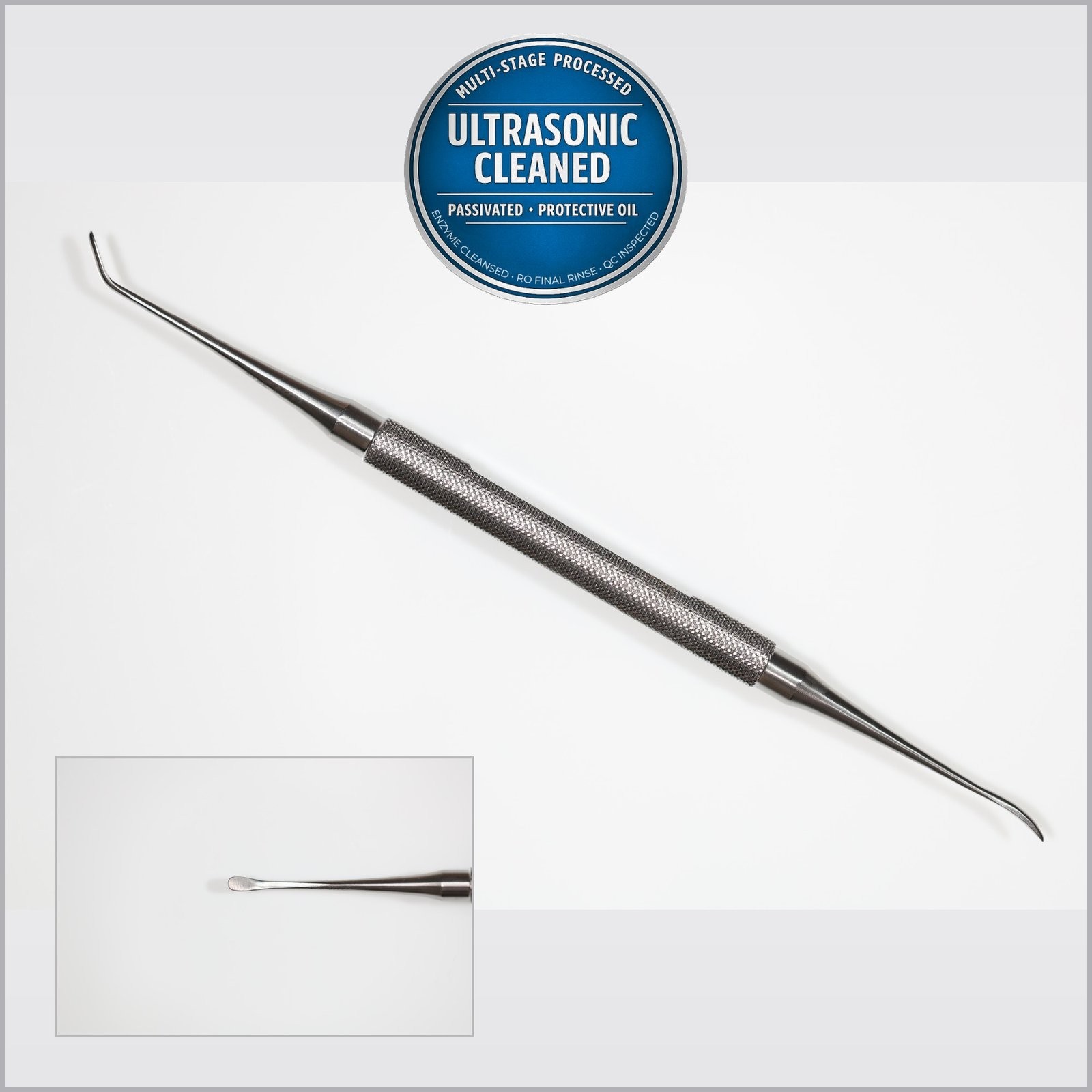 ASSI AG77526 Kleinert-Kutz Elevator Dissector, Curved, Double-Ended, 7in