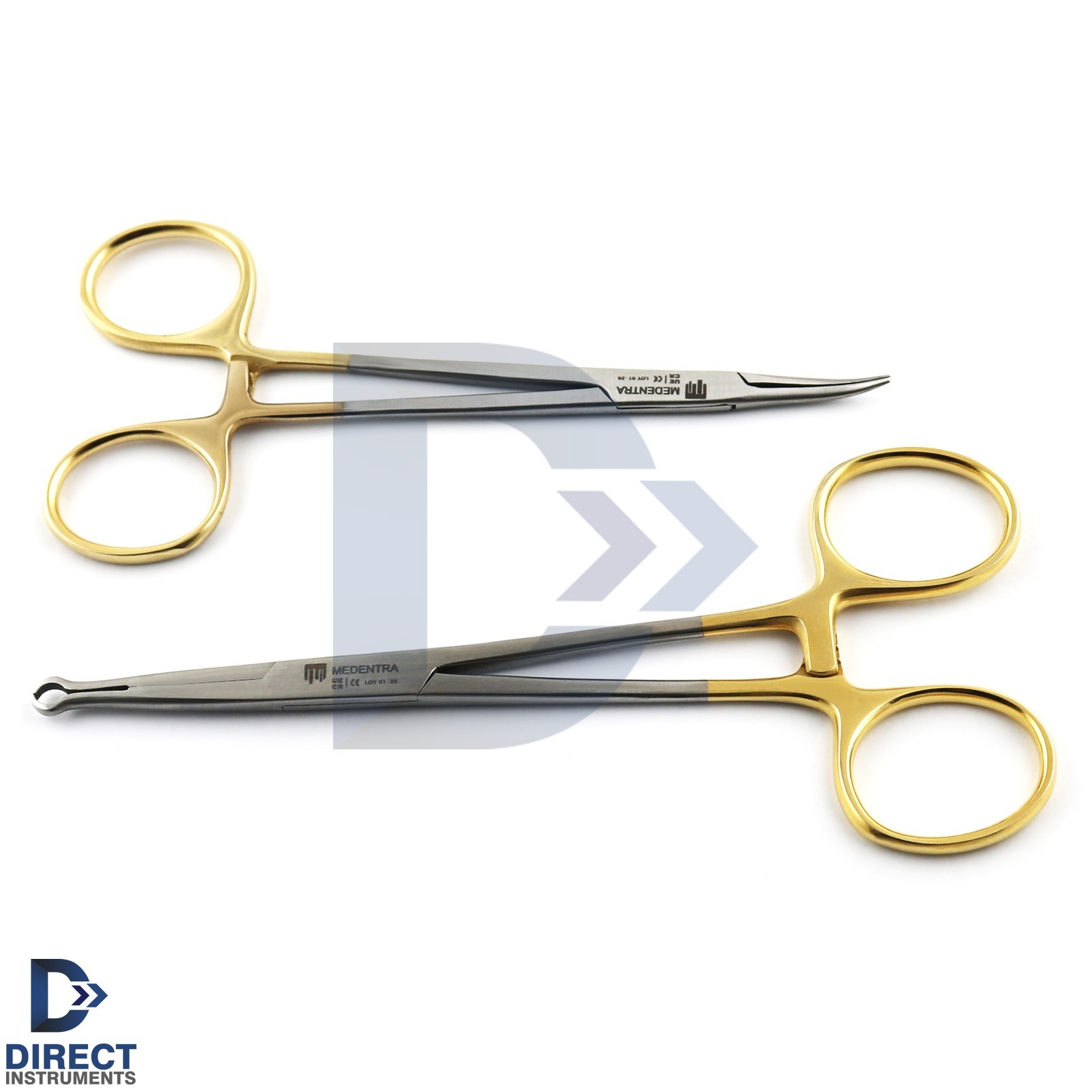 Vasectomy Surgery Set of 2 Ring Forceps Hemostat Surgical Tools Stainless Steel