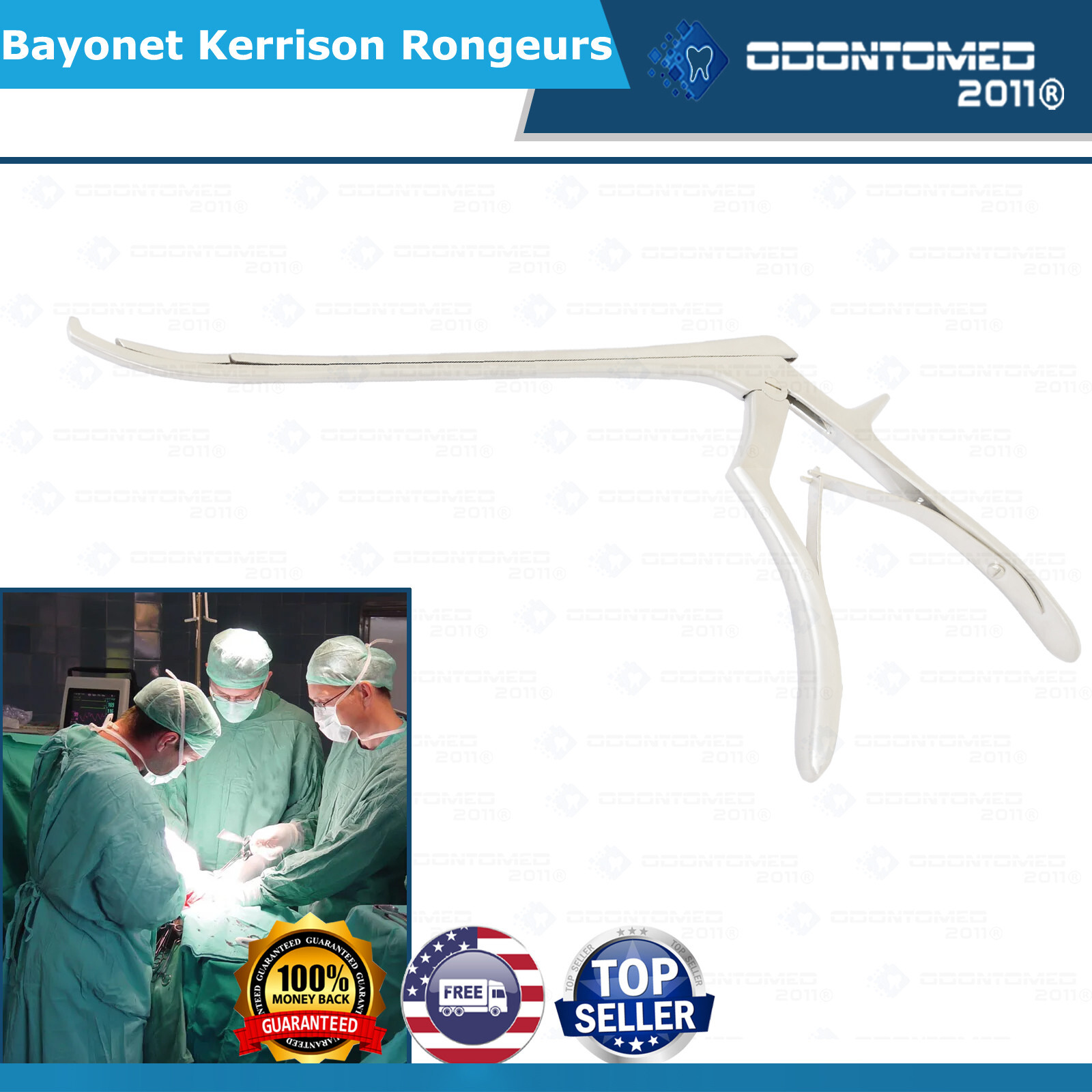 ODM Bayonet Kerrison Rongeurs 45° Curved Up 2mm Surgical Instruments