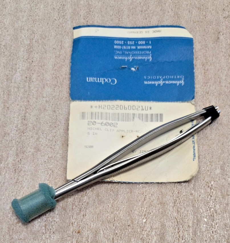 NEW – Codman 20-6002, 5″ Michel Clip Applier / Remover (A4A)