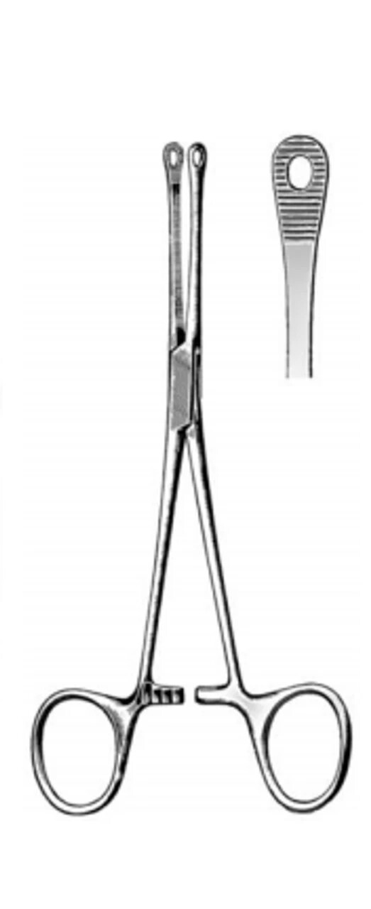 PERCY Intestinal Forceps, 6.25″, Straight, Cross Serrated Tips