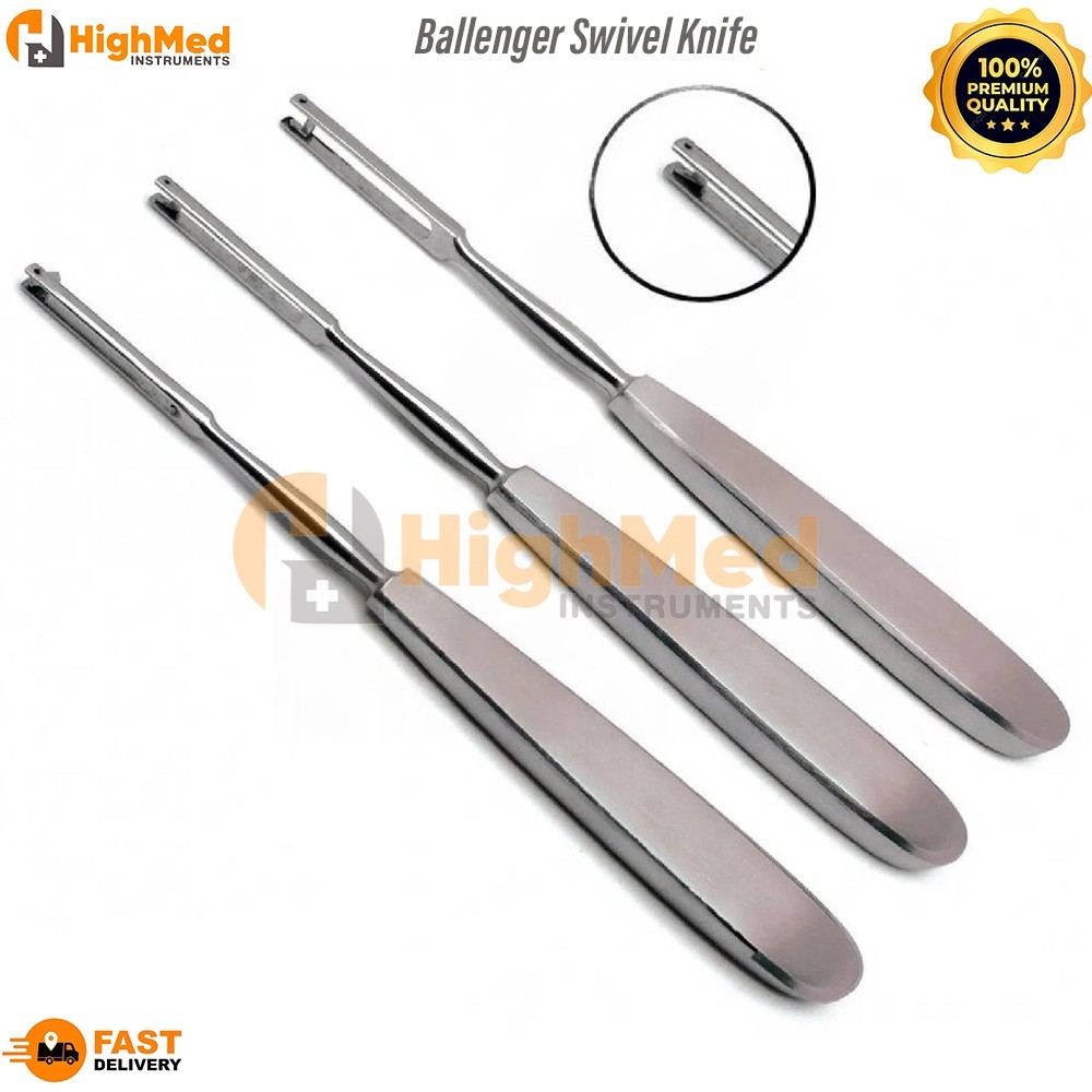Set of 3 Ballenger Swivel Knife, 7.75 Straight Surgical instruments (1)