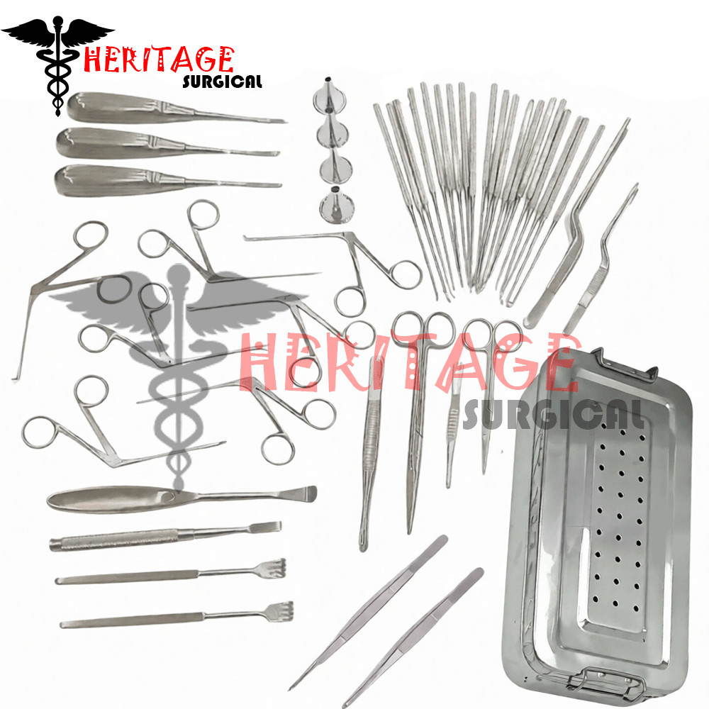 Tympanoplasty Instruments 58 Pcs Set Micro Ear Surgery ENT Premium Instrument