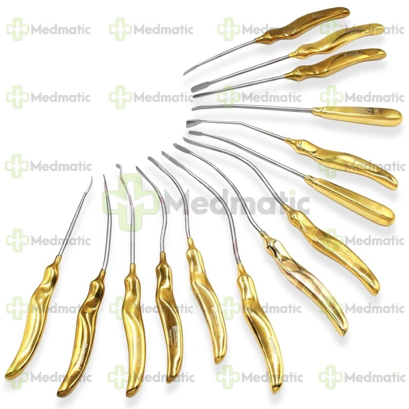 Daniel Endoscopic Forehead Lift Dissectors 14 PCs Set Facial Plastic Surgery Kit