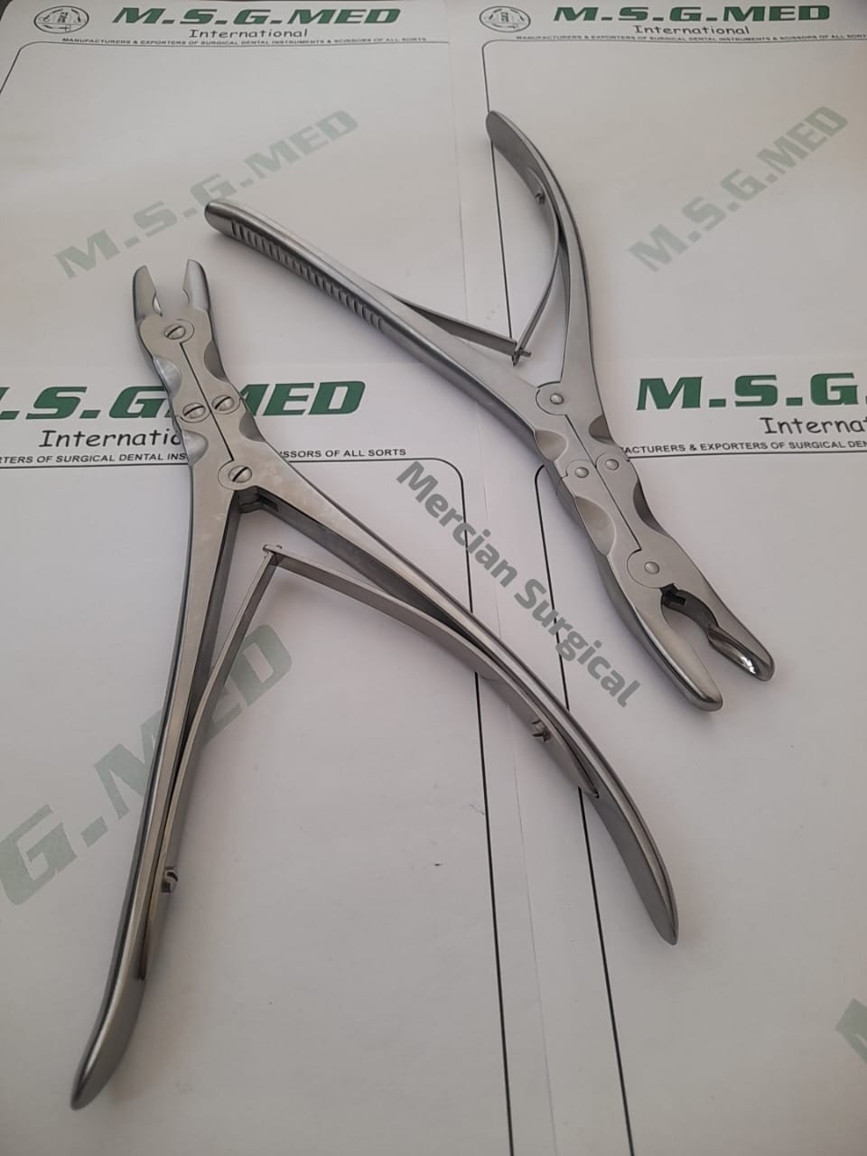 Orthopedic Leksell Bone Nibbler Double Action Angled 24cm/ 3mm,4mm,8mm 2PCS Set
