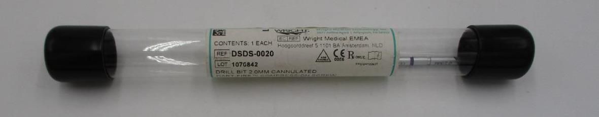 Wright Stryker DSDS-0020 Drill Bit 2.0mm Cannulated Dart-Fire Compression Screw
