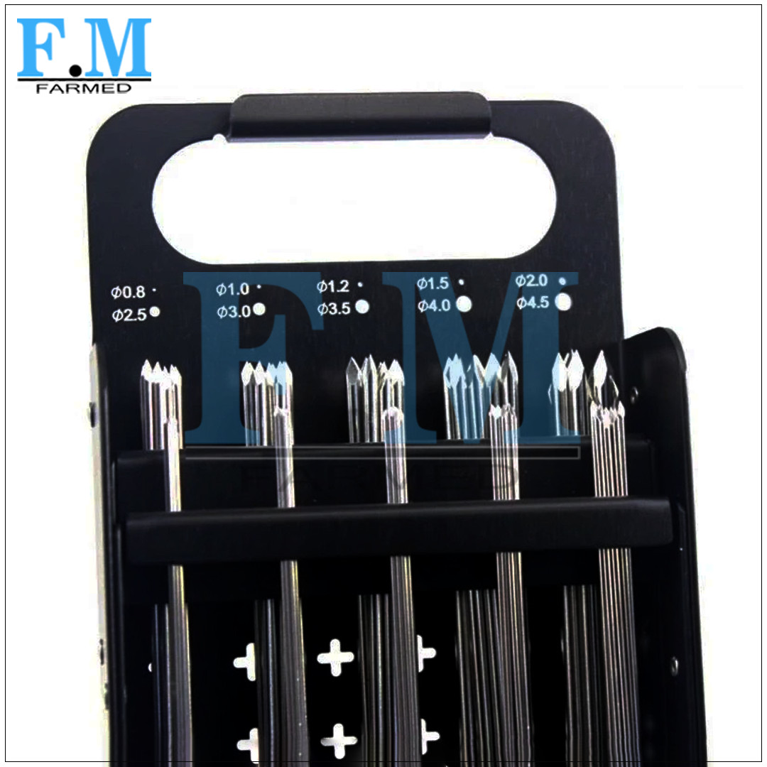IM Pins (Intramedullary Pin) Double Trocar with Sterilization Box K-wire Rack
