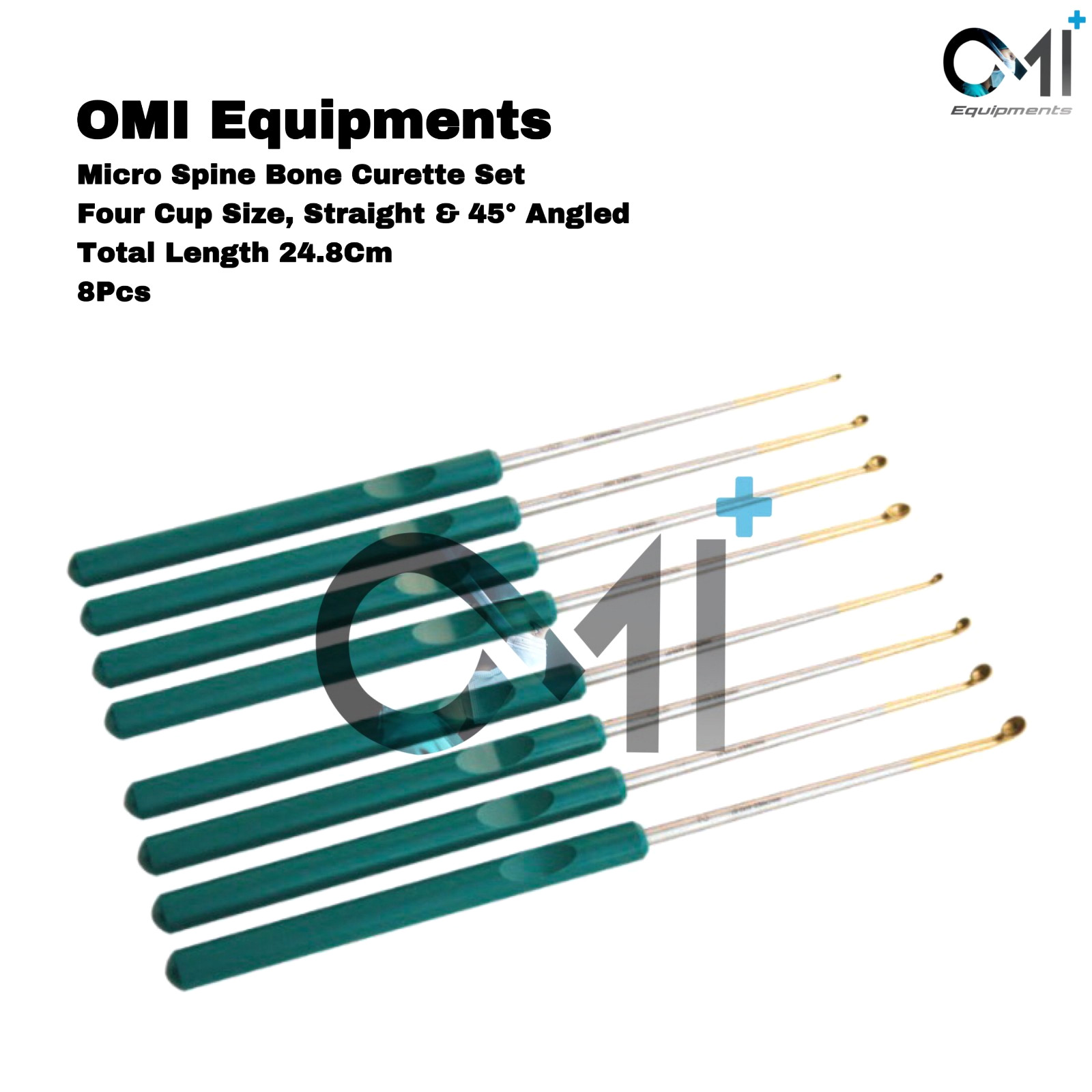 Micro Spine Bone Curette 8PCs Set Surgical Orthopedic Instruments Top Quality OM