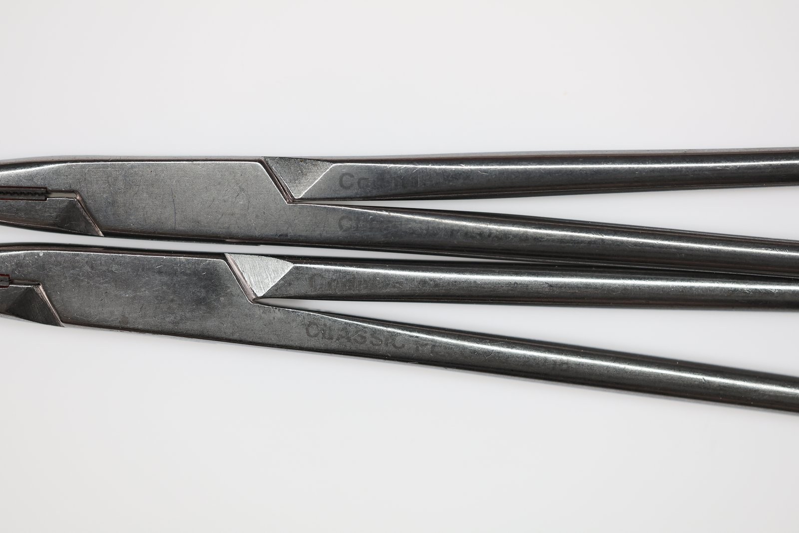2x Codman 36-2018 Classic Mayo-Hegar Needle Holder, Straight, Serrated, TC, 8in