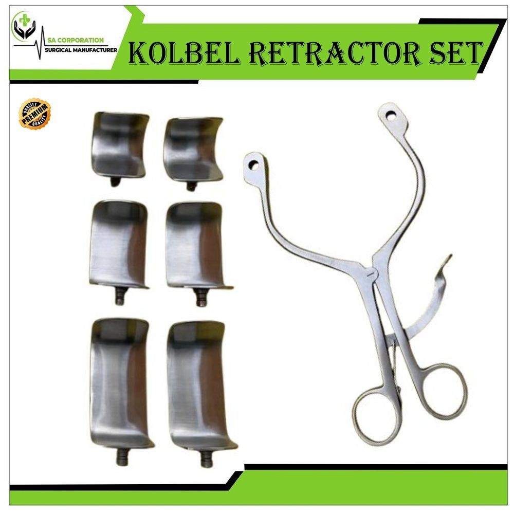Kolbel Complete Retractor Set With 6 Blades, Shoulder Retractor German Surgical
