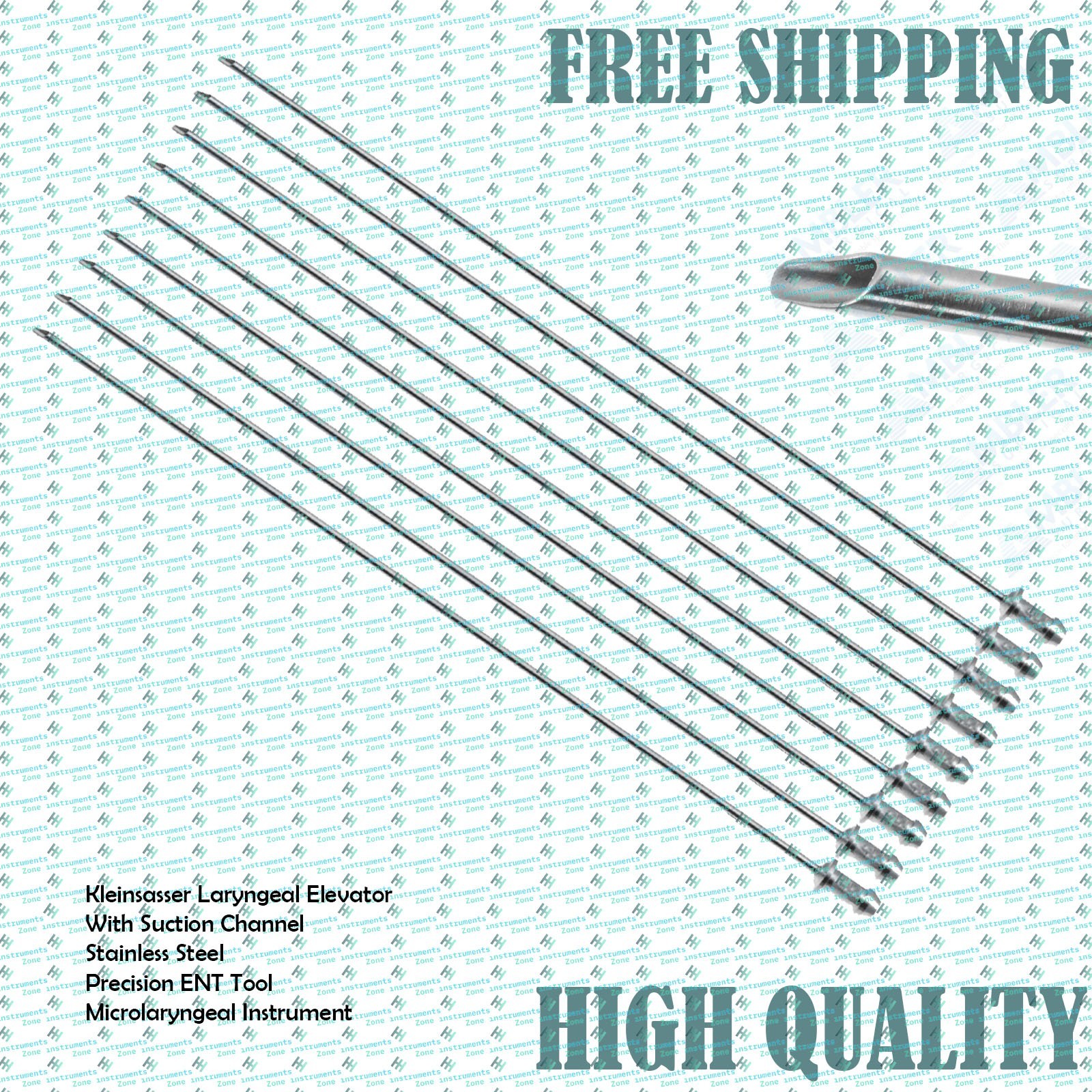 10 Kleinsasser Laryngeal Elevator with Suction Channel – ENT Surgical Instrument