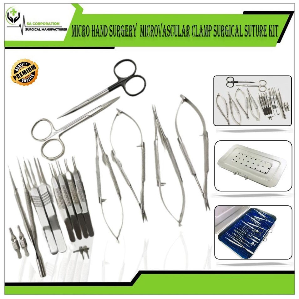 Microvascular Clamp Surgical Suture Kit Essential Instruments for Micro Surgery