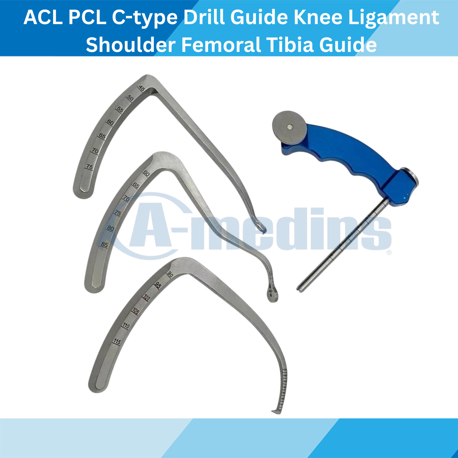 ACL PCL Adjustable C-type drill guide sight knee ligament Femoral Aimer guider