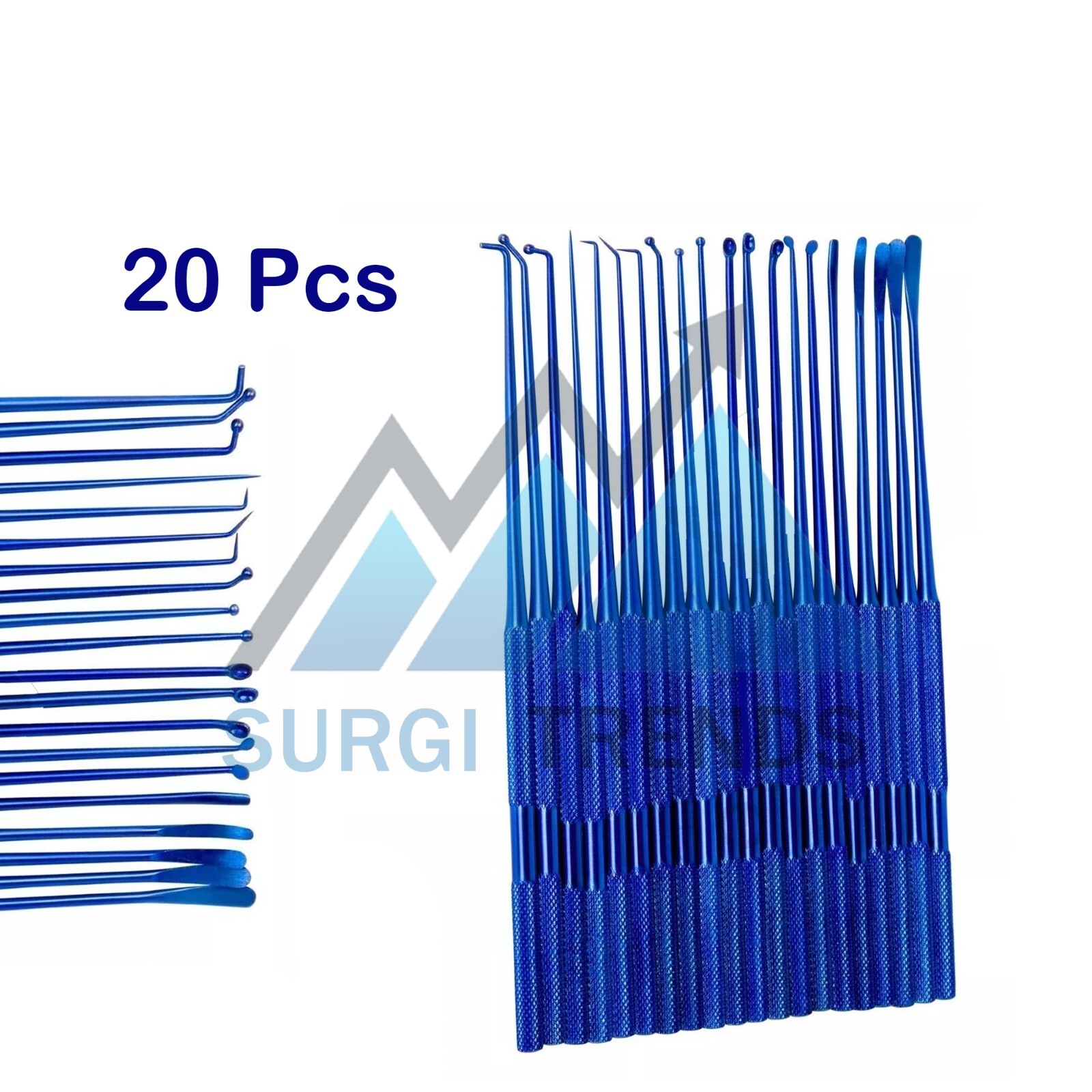 Rhoton Micro Dissector Expanded Blue 20 PCS Set Surgical Instruments Orthopedics