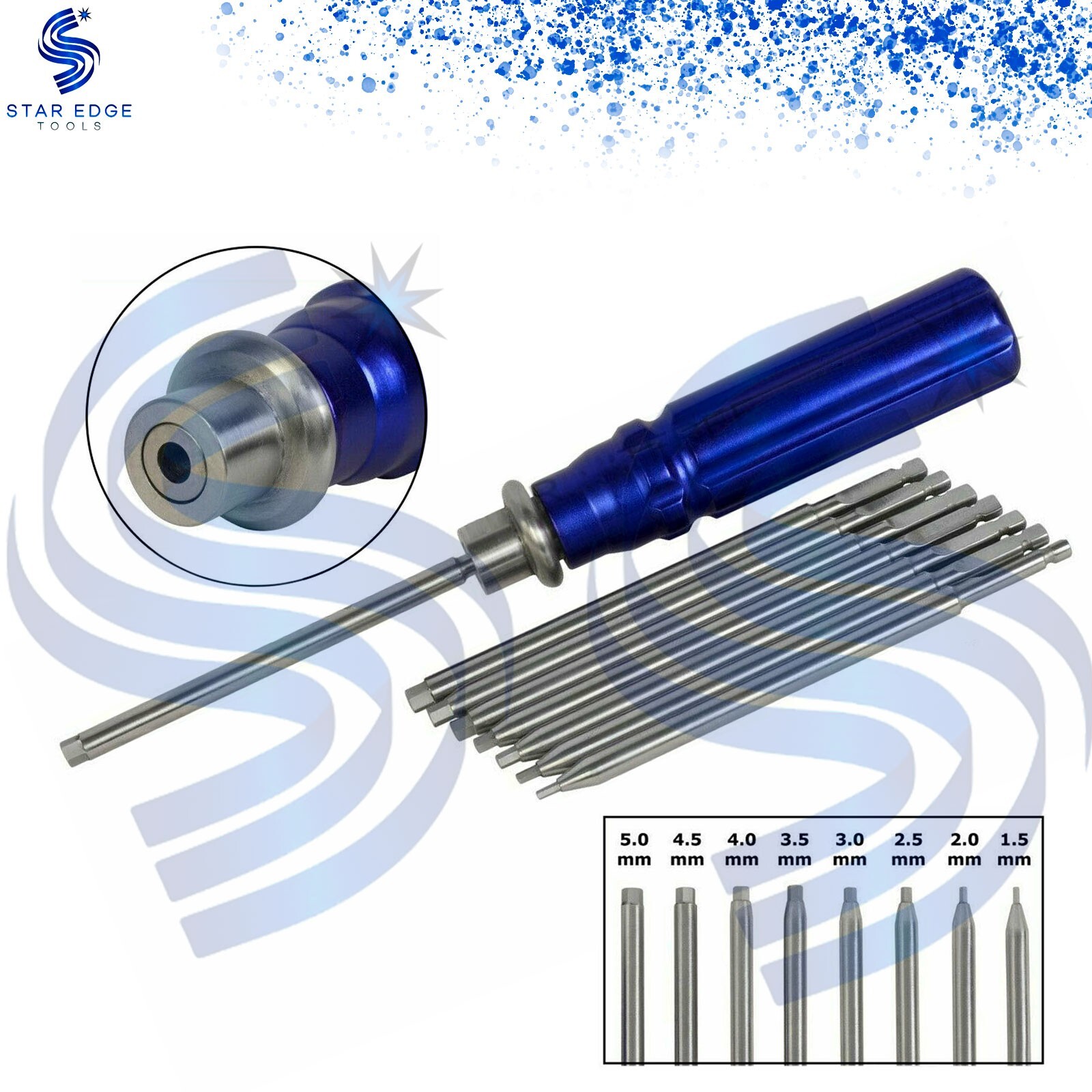 Bone Screw Driver Set Quick Coupling Handle Orthopedic Veterinary Instruments