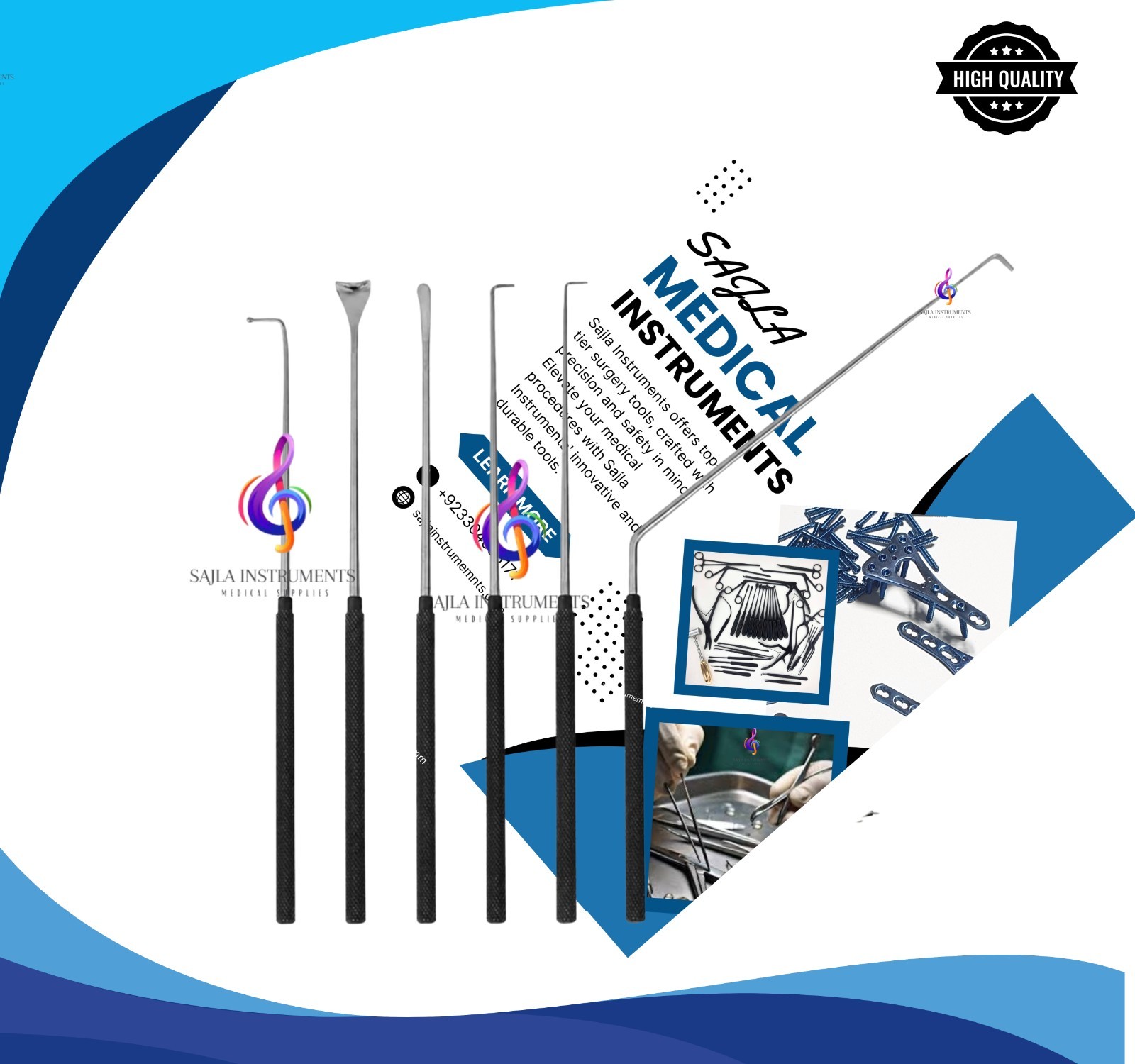 6 PCS Nerve Root Penfield Retractor & Dissector Spinal Orthopedic Instruments.