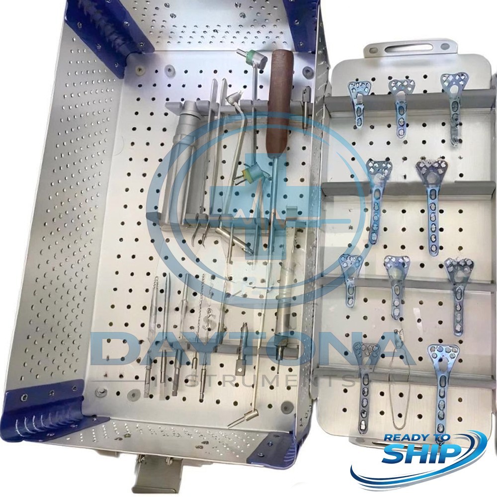 2.4mm Distal Radius Orthopedic Instruments Set Sterlization Box Screws & Plates