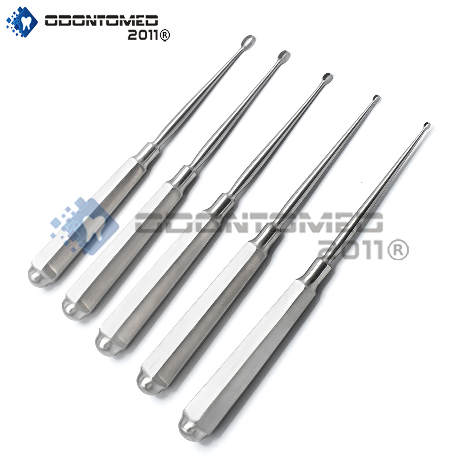 Set of 5 Piffard Dermal Curettes Oval Shape Cup 6 1/4″ Surgical Instruments