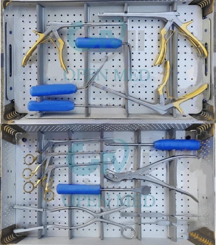 Spine & Nerve Root Laminectomy Instruments Set of 18 Pcs With Sterilization Box