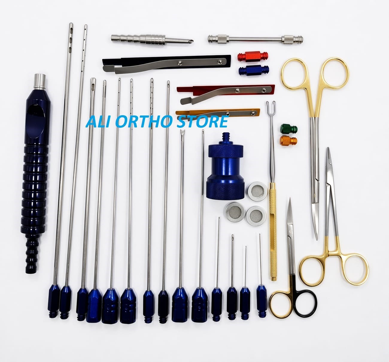 Liposuction Cannulas Set 40 Pcs Face Neck Stainless Steel Precision Tools