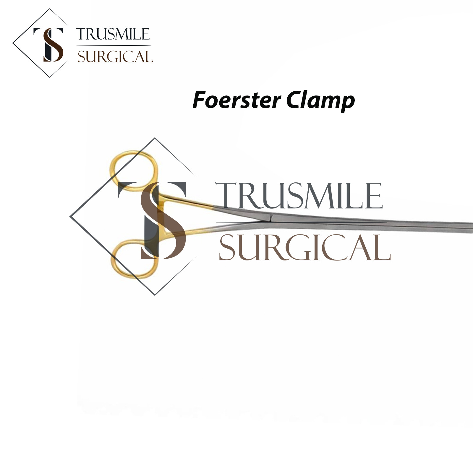Foerster Clamp M | VATS Thorax Surgical Instrument 90° Curved Jaws