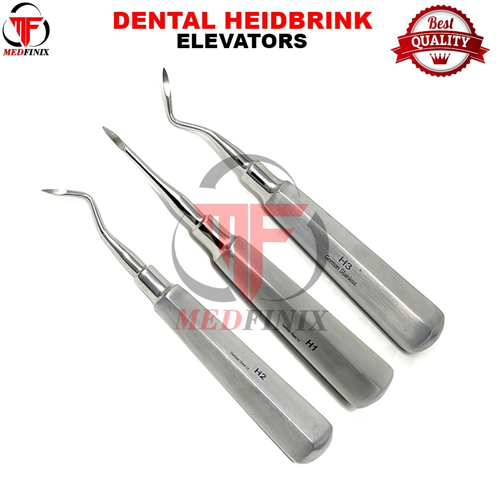 3 PCS Dental Root Elevators HEIDBRINK Oral Surgery Luxating Root Picker Elevator