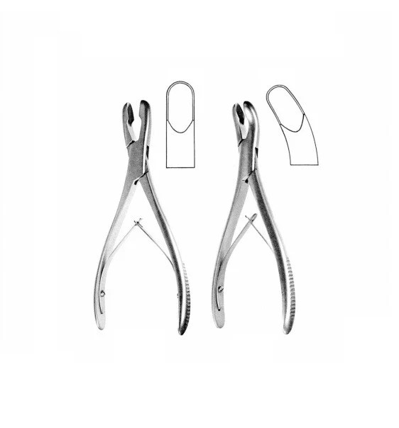 2 LUER Bone Rongeur, 7.1/4″ (18.4 cm), Curved Jaws, 8 mm Bite, Premium