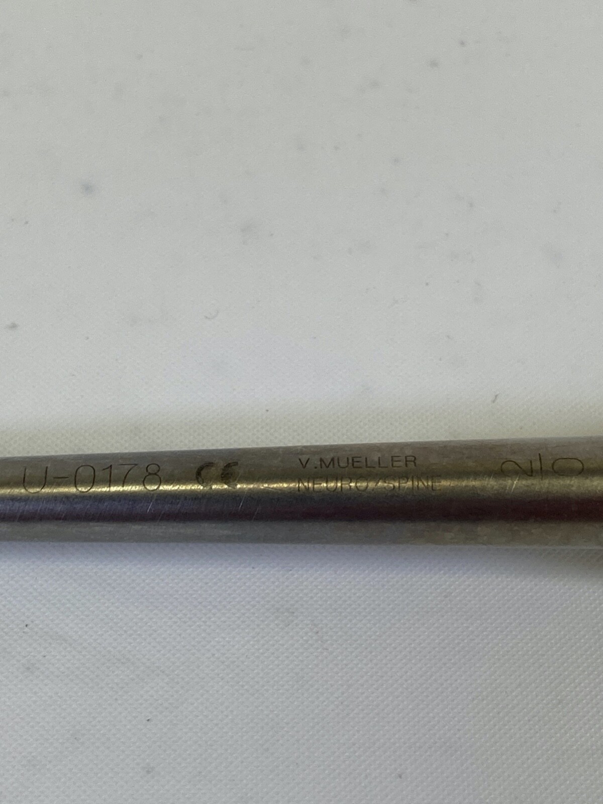 V. Mueller U-0178 Chroma-Line 10″ Size 2/0 Straight Cup Curette Neuro Spine