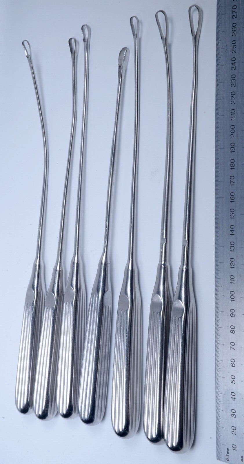 Lot of 7 Uterine Curette Size #0 #1 #3 Stainless Steel Surgical Instruments A+