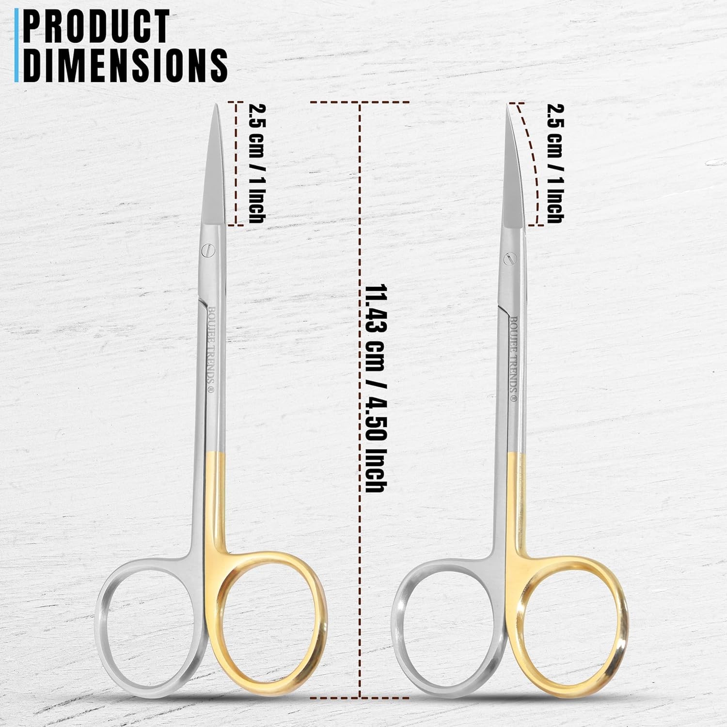 Set of Iris Micro Dissecting Scissors 4.5″ STR/CVD Serrated Super-Cut Fine Point