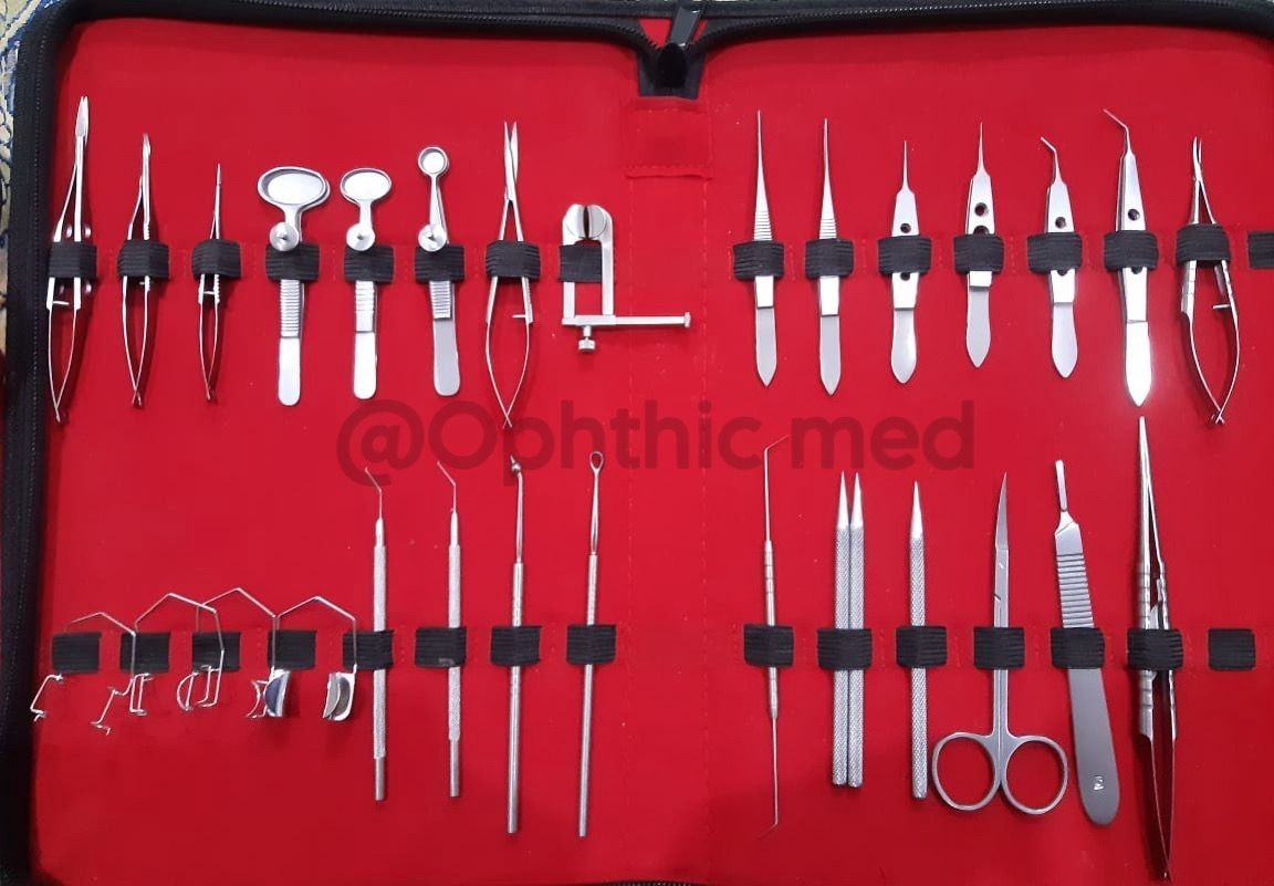 GERMAN 30 Pcs Ophthalmic Cataract Eye Micro Surgery Surgical Instruments SET Kit