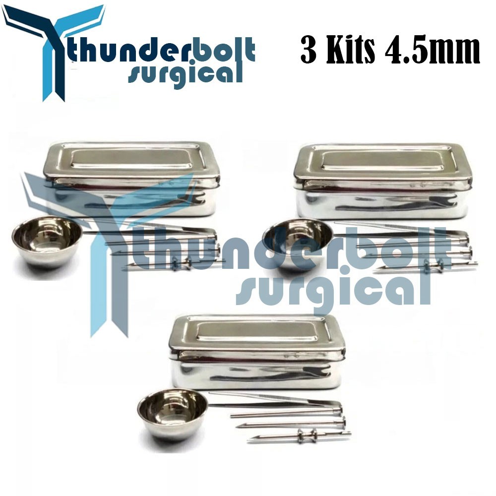 3 HRT Trocar kit 4.5mm 3 kits ,Hormone Replacement Pellet Insertion Kit 3 Sets