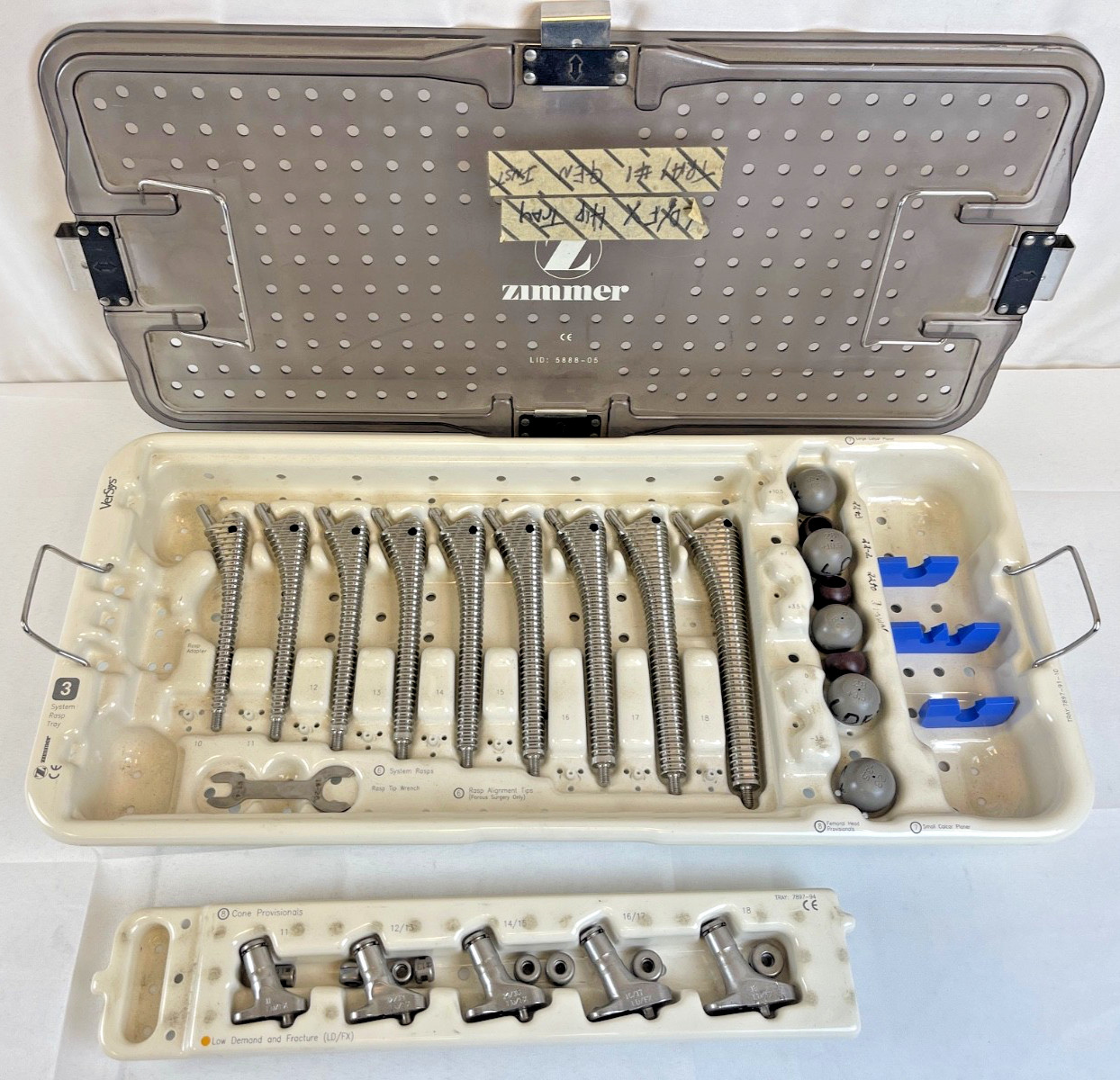 Zimmer 7897-91-10 Versys System Rasp Tray w/ Extra Orthopedics Trauma