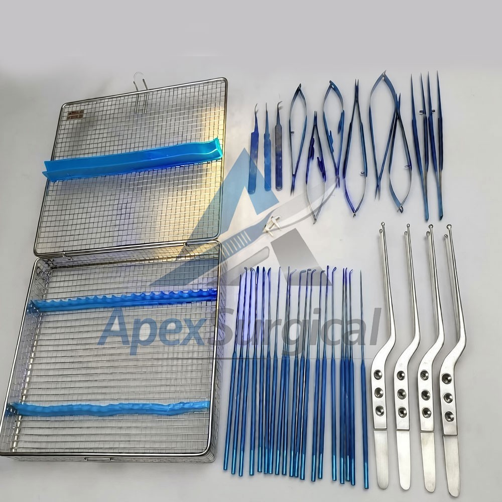 Micro surgery instruments set Neuro Surgical Titanium coated Instrument