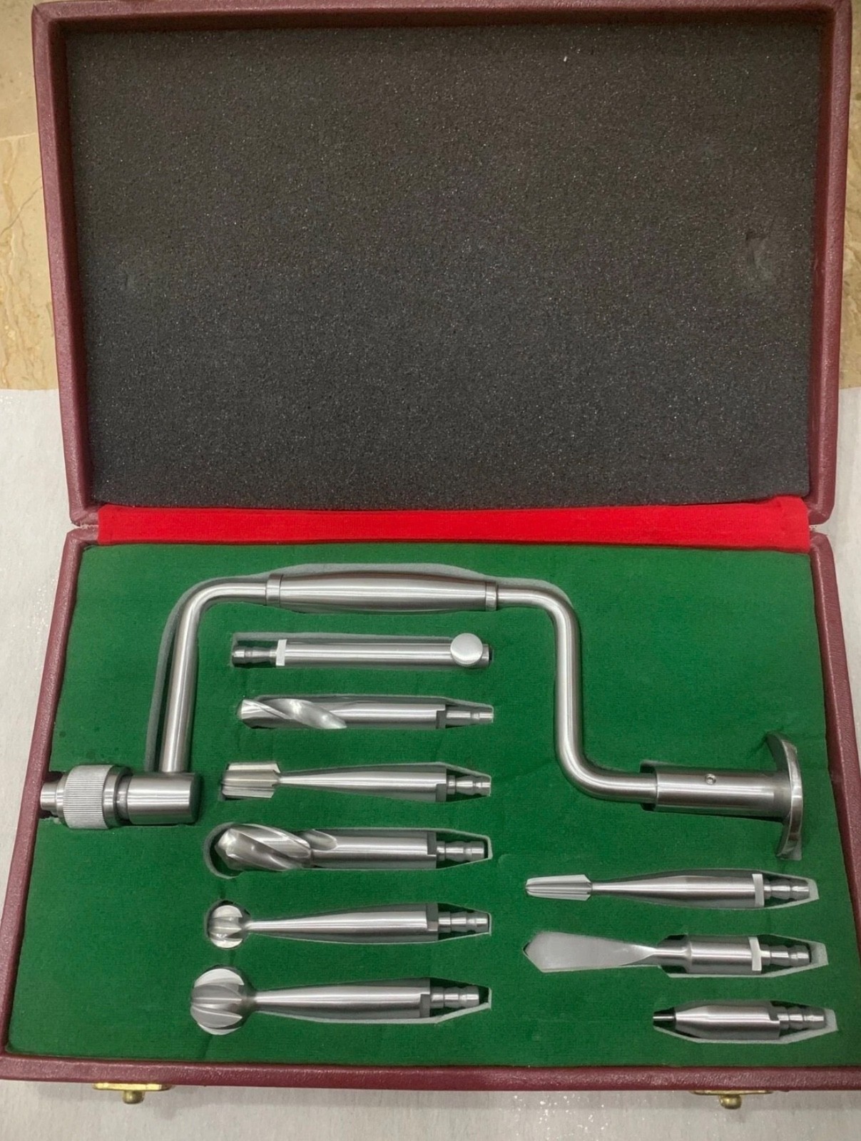 Hudson brace Set Of 10 Pieces (3 Burr , 3 Drill , 2 Perforator, 1 Extension Kit)