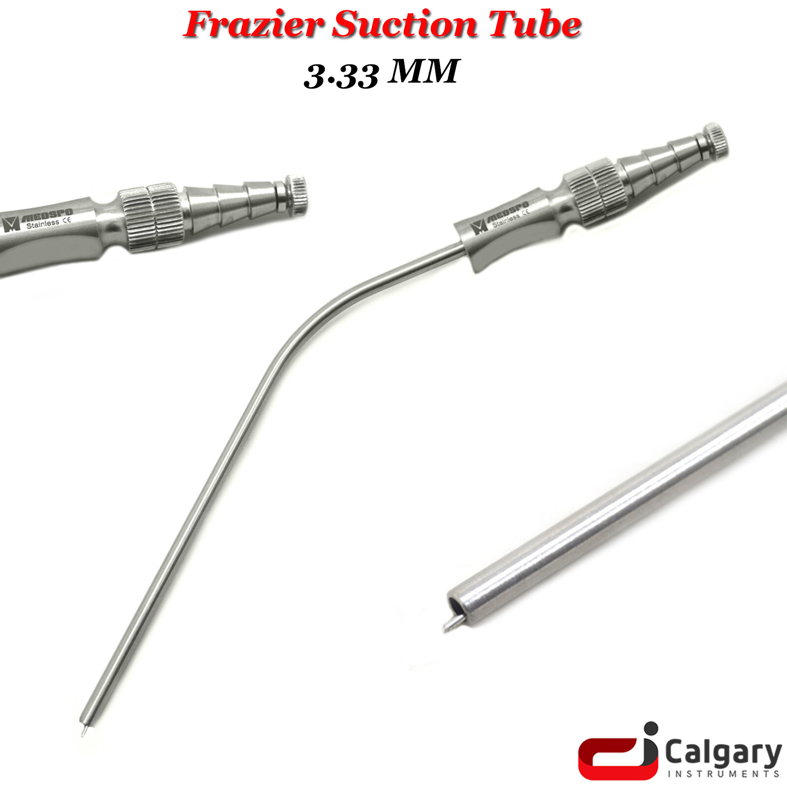 Surgical FRAZIER Suction Tube 3.33mm Dental ENT Surgical Medical Instruments