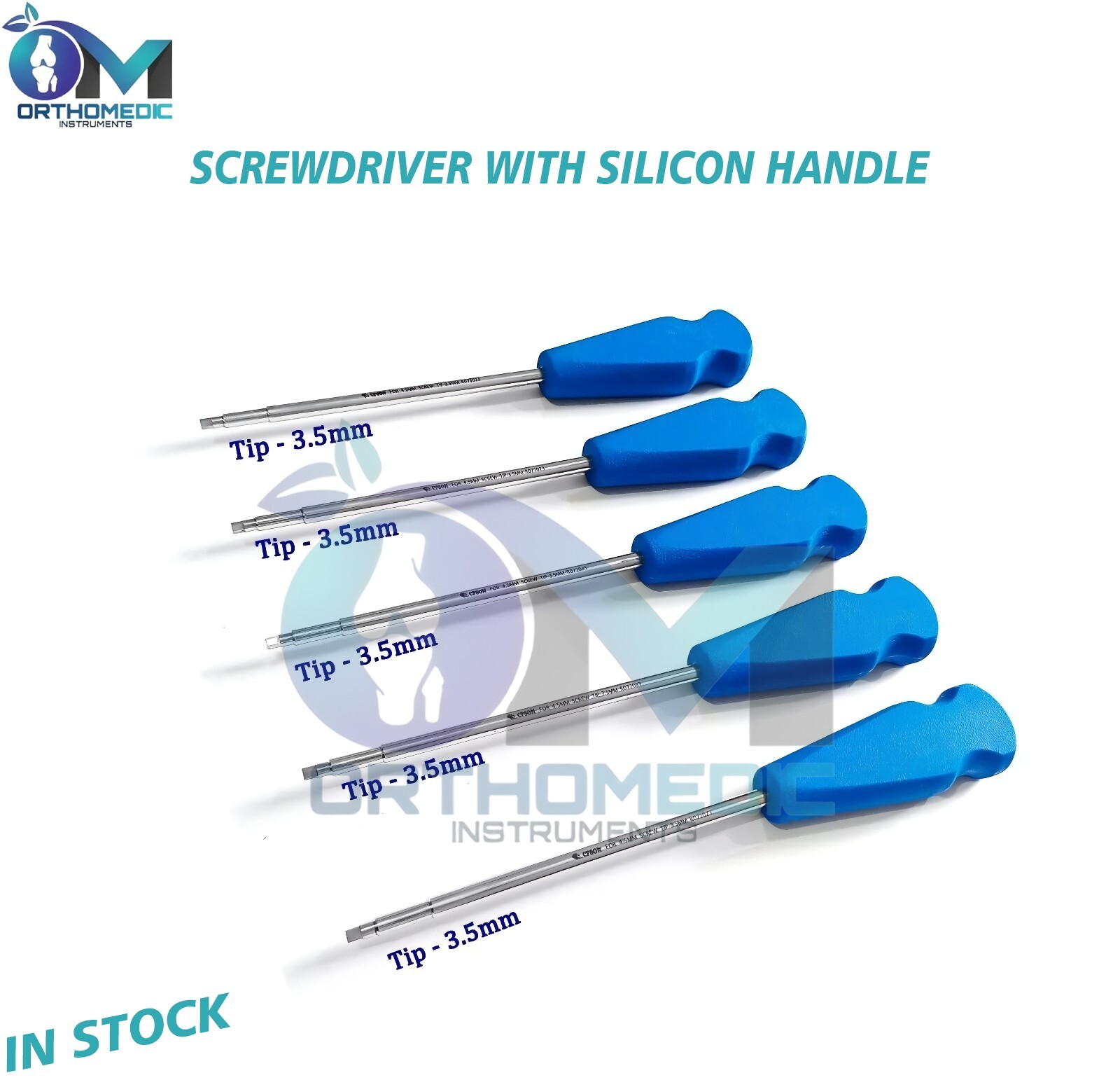 Screwdriver with Silicon Handle (Tip-3.5mm) set of 5pcs Veterinary Instrument